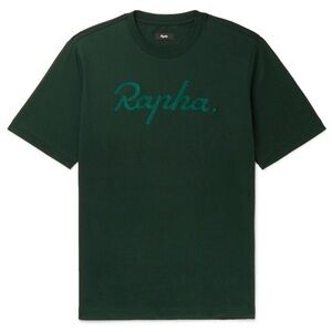 RAPHA Green Embroidered Logo Cotton Jersey Short Sleeve T-Shirt Top Size Small